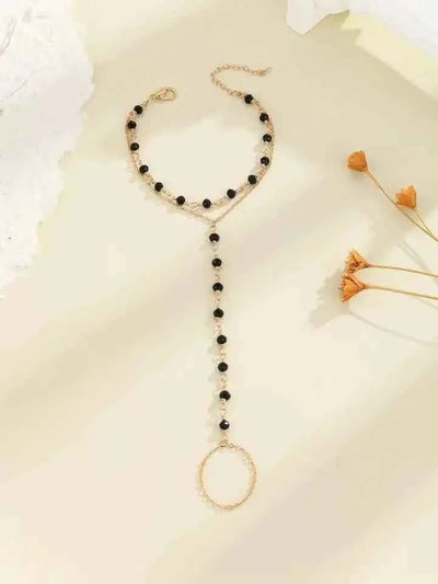 Alloy Chain Bracelet Black Dot