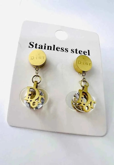 Dior Dangling Gold Plated Earrings E-6