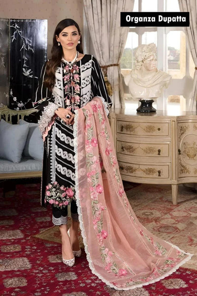 3 Pcs Unstitched Embroidered Suit.