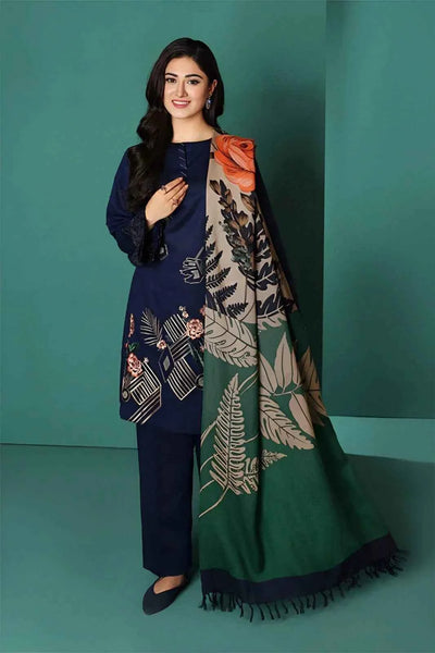 3 Pcs Women's Unstitched Embroidered Suit