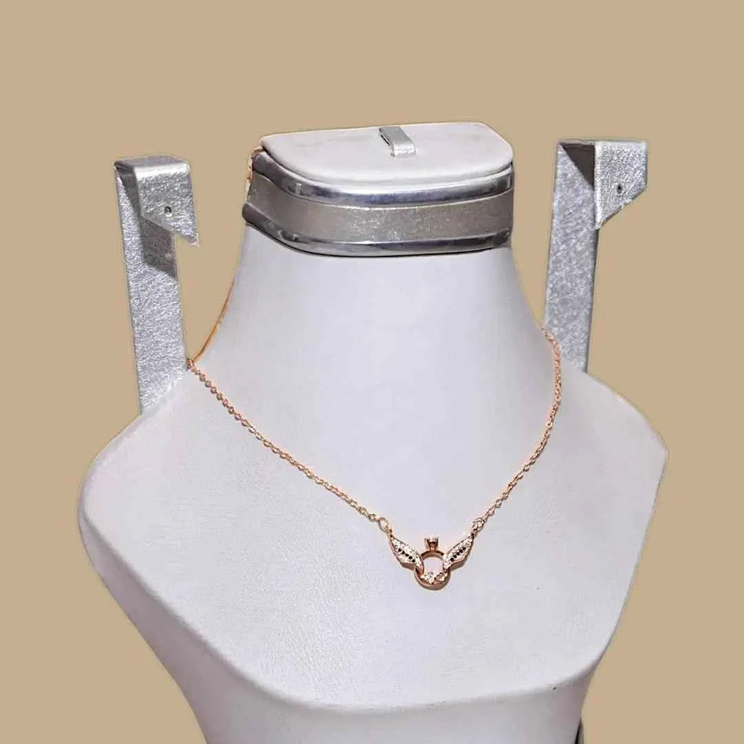 Ring Shaped Gold Plated Crystal Locket N-5