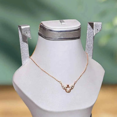 Ring Shaped Gold Plated Crystal Locket N-5