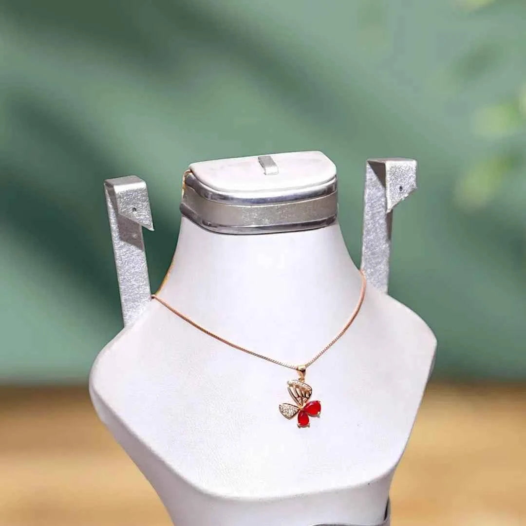 Butterfly Hanging Gold Plated Crystal Locket N-6