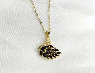 Swan Design Gold Plated Zircon Pendant N-14