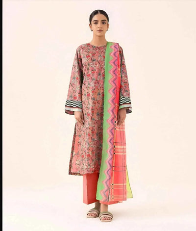 3 Pcs Women's Unstitched Printed Suit