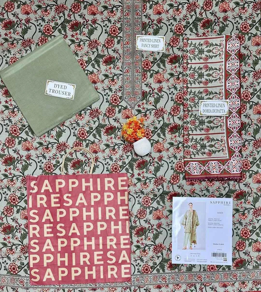 3 Pcs Women's Unstitched Printed Suit