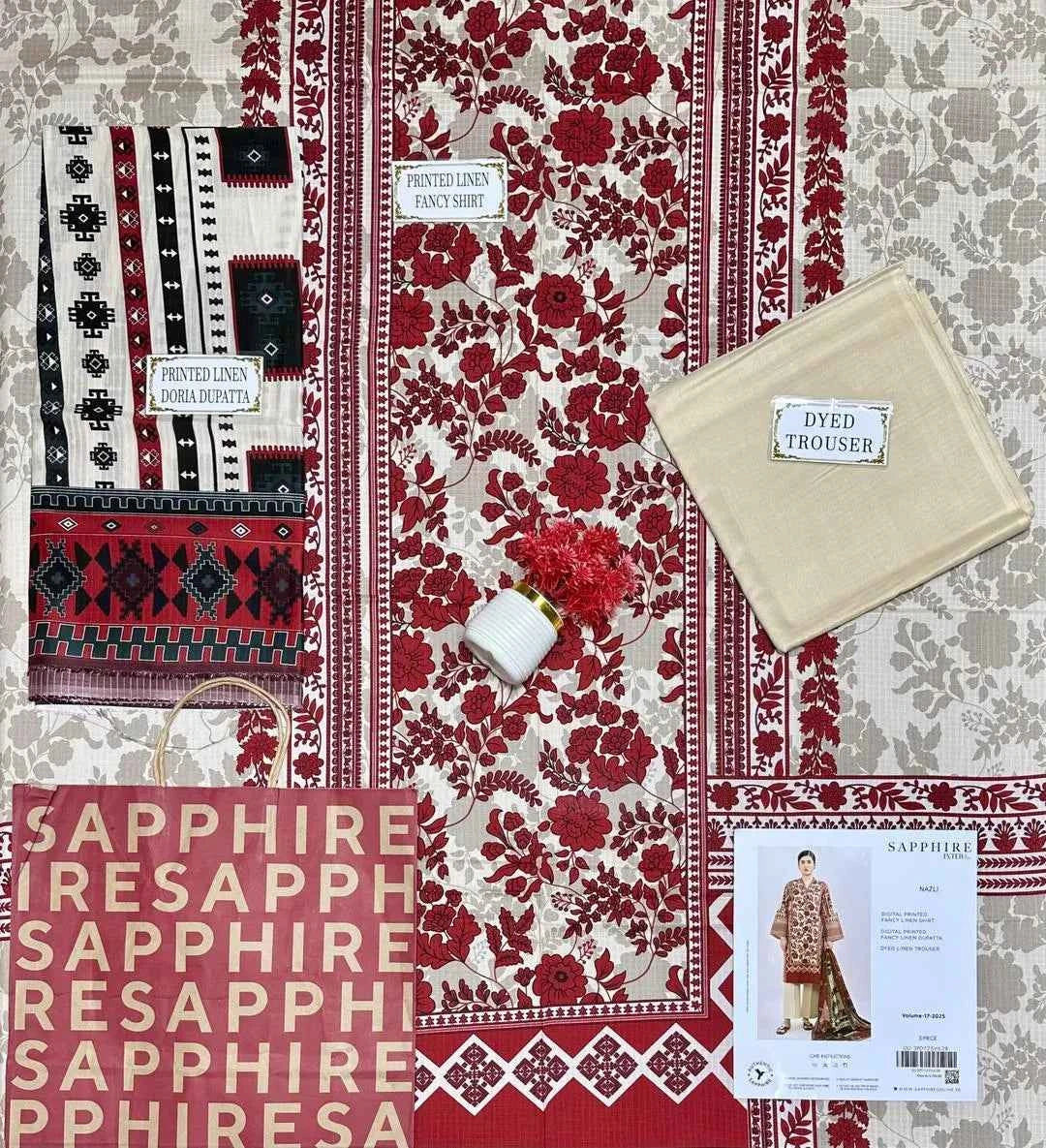 3 Pcs Women's Unstitched Printed Suit