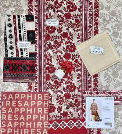 3 Pcs Women's Unstitched Printed Suit