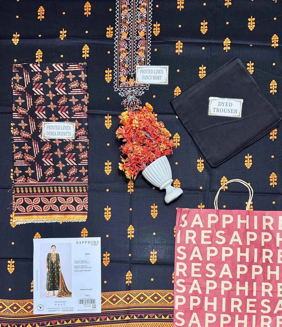 3 Pcs Women's Unstitched Linen Printed Suit