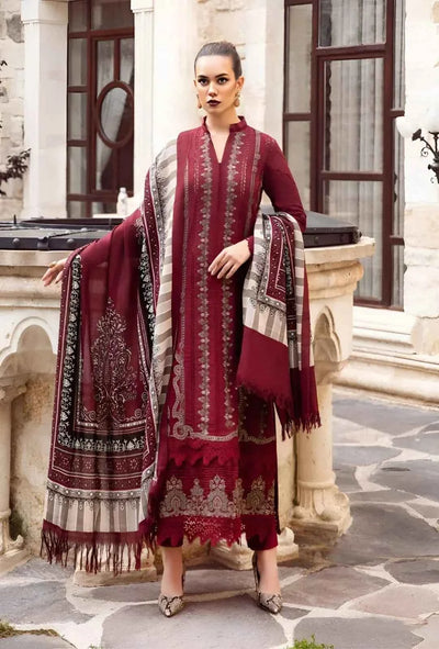 3 Pcs Women's Unstitched Embroidered Suit