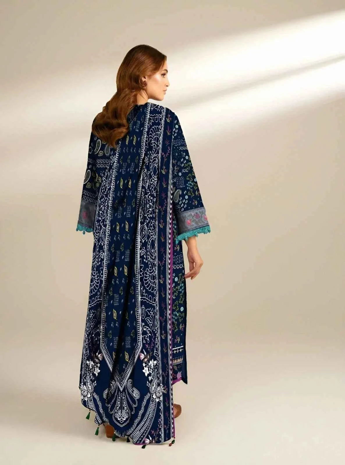 3 Pcs Women's Unstitched Linen Printed Suit