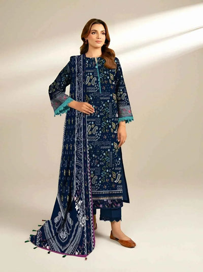 3 Pcs Women's Unstitched Linen Printed Suit
