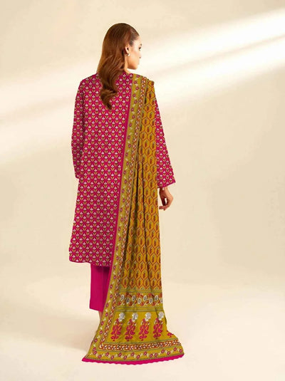 3 Pcs Women's Unstitched Linen Printed Suit