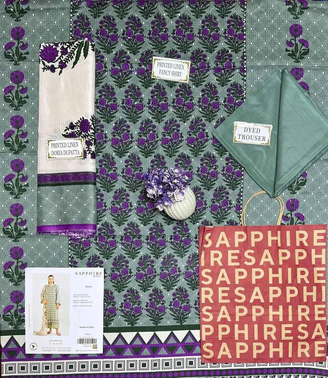 3 Pcs Women's Unstitched Linen Printed Suit