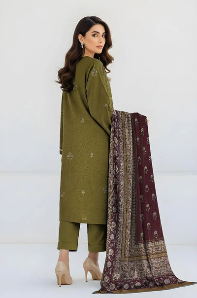 3 Pcs Women's Unstitched Viscose Plain Suit