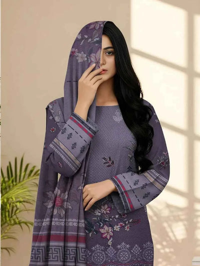 3 Pcs Women's Unstitched Printed Suit