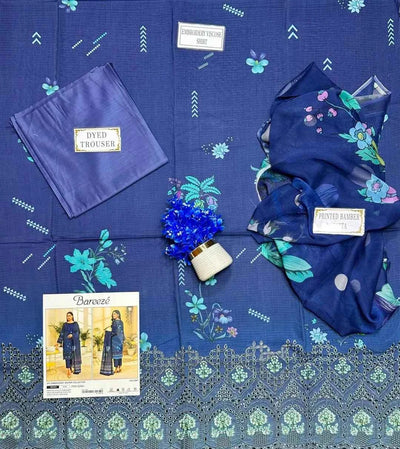 3 Pcs Women's Unstitched Printed Suit