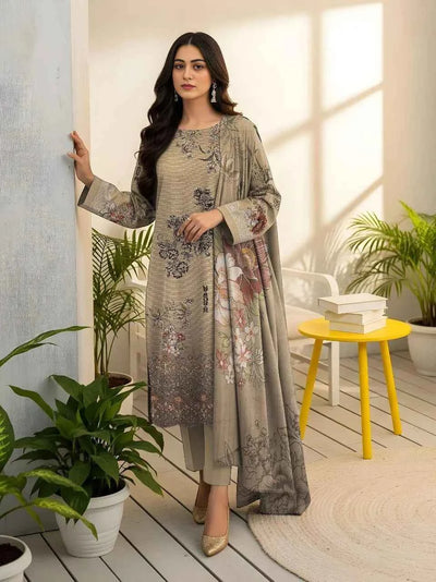 3 Pcs Women's Unstitched Printed Suit