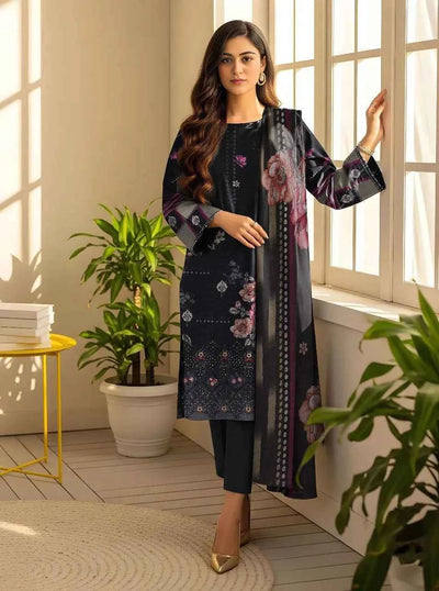 3 Pcs Women's Unstitched Printed Suit