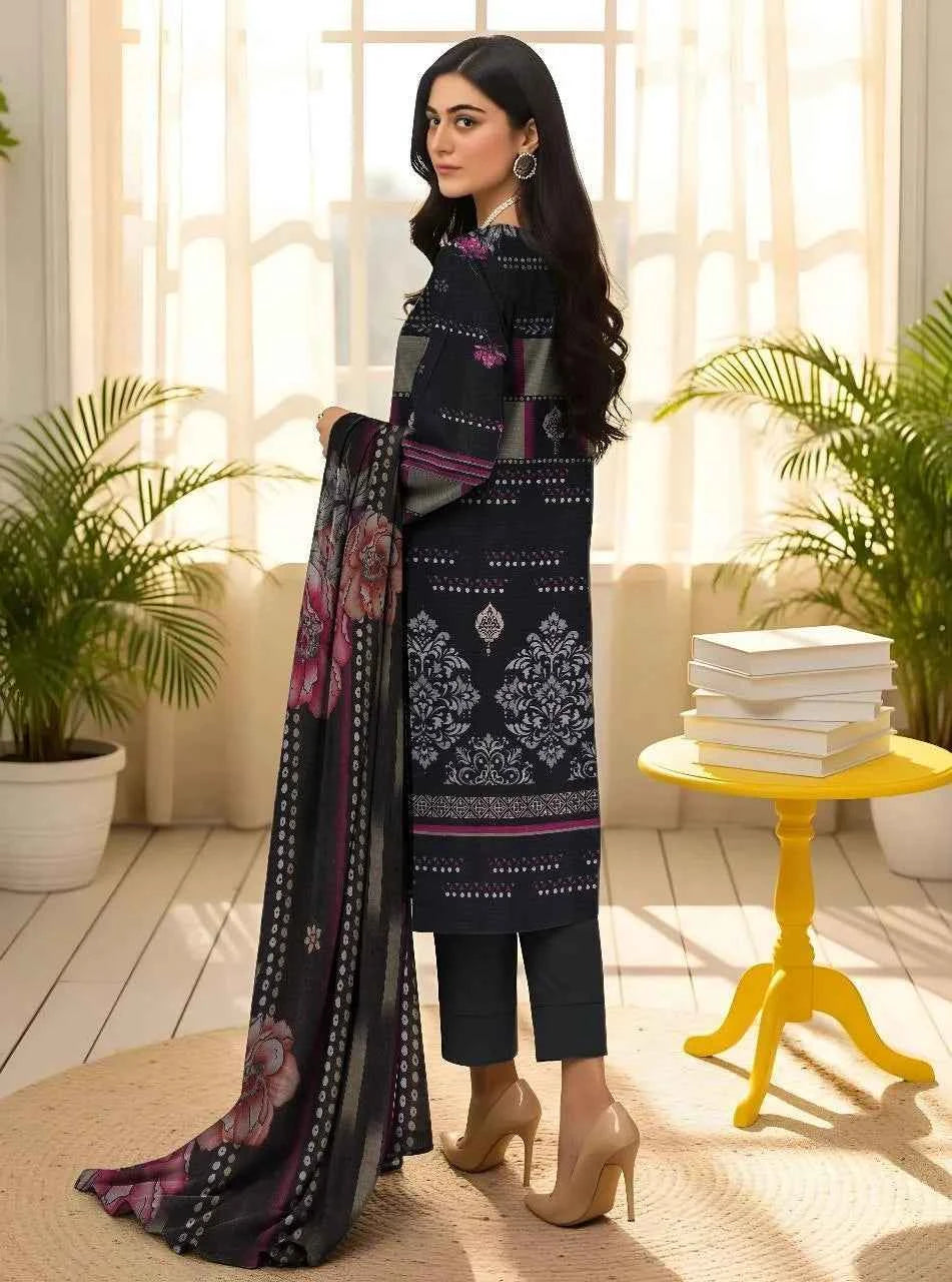 3 Pcs Women's Unstitched Printed Suit