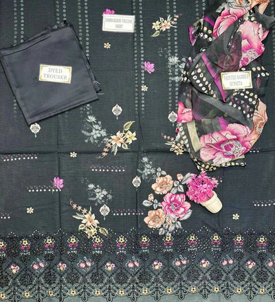 3 Pcs Women's Unstitched Printed Suit