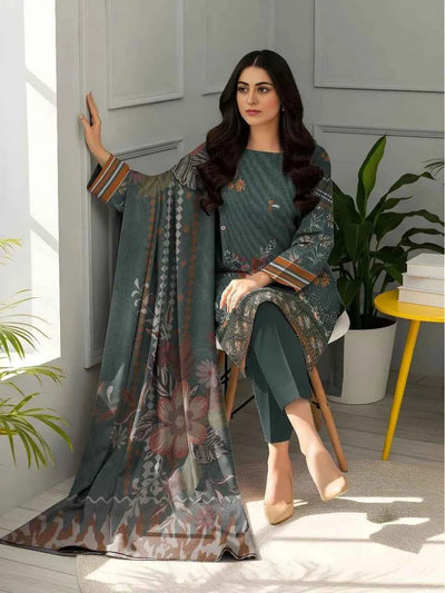 3 Pcs Women's Unstitched Printed Suit