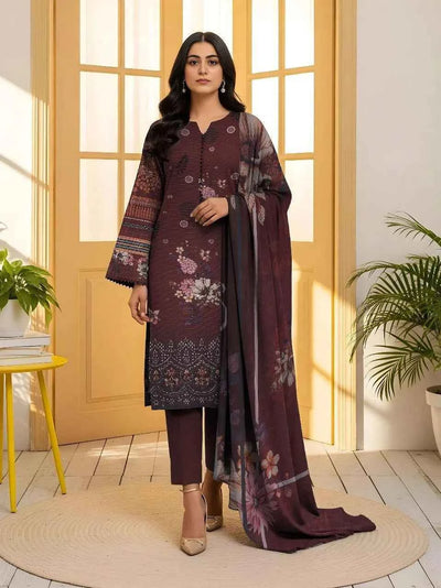 3 Pcs Women's Unstitched Printed Suit