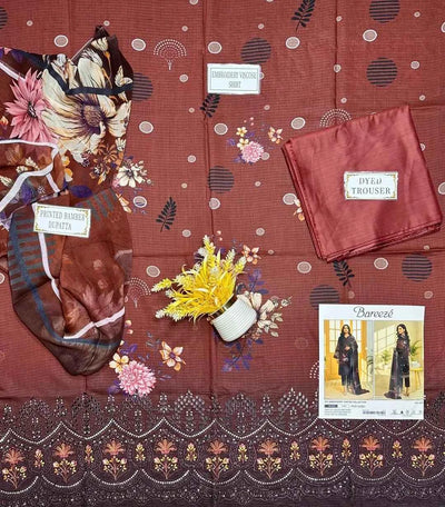 3 Pcs Women's Unstitched Printed Suit