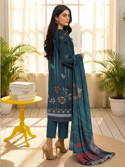 3 Pcs Women's Unstitched Viscose Printed Suit