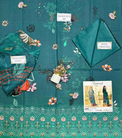 3 Pcs Women's Unstitched Viscose Printed Suit