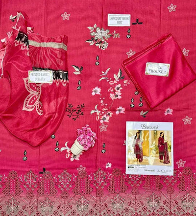 3 Pcs Women's Unstitched Viscose Printed Suit