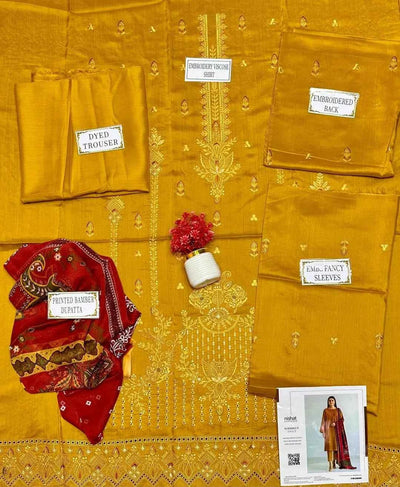 3 Pcs Women's Unstitched Plain Suit