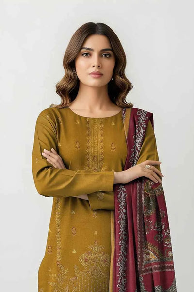 3 Pcs Women's Unstitched Plain Suit