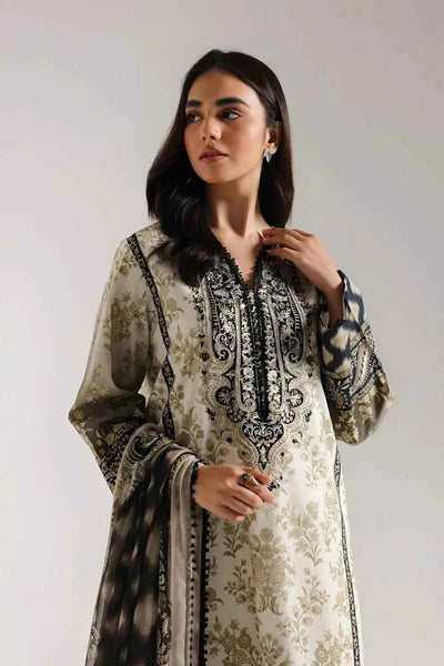 3 Pcs Women's Unstitched Printed Suit