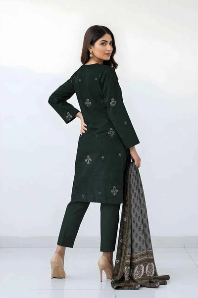3 Pcs Women's Unstitched Viscose Plain Suit