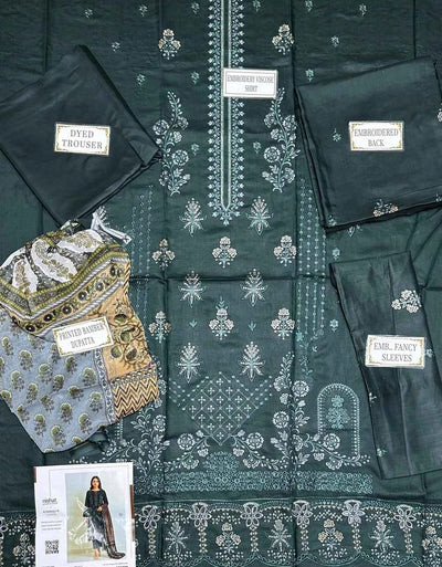 3 Pcs Women's Unstitched Viscose Plain Suit