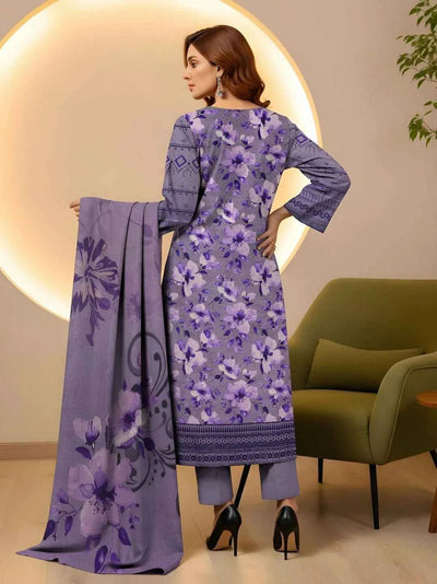 3 Pcs Women's Unstitched Embroidered Suit