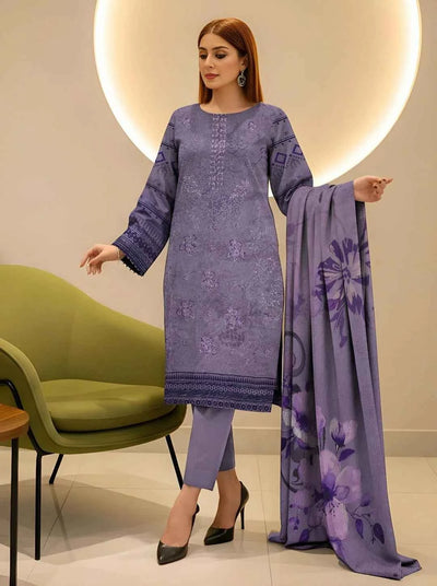 3 Pcs Women's Unstitched Embroidered Suit