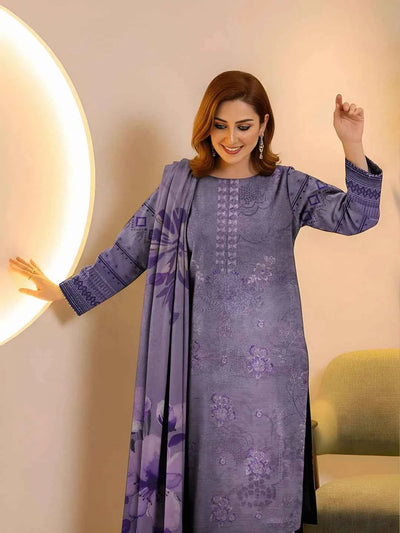 3 Pcs Women's Unstitched Embroidered Suit