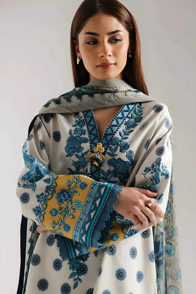 3 Pcs Women's Unstitched Printed Suit