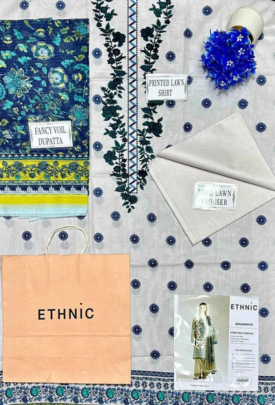 3 Pcs Women's Unstitched Printed Suit