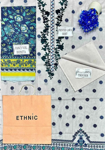 3 Pcs Women's Unstitched Printed Suit